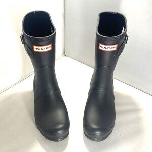 Hunter Women's Original Short Boots Matte Black Size US 6 Shearling Insoles